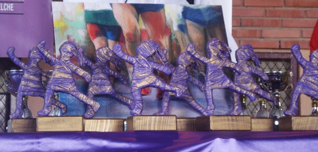 dia de la c. Figuras con camisetas recicladas