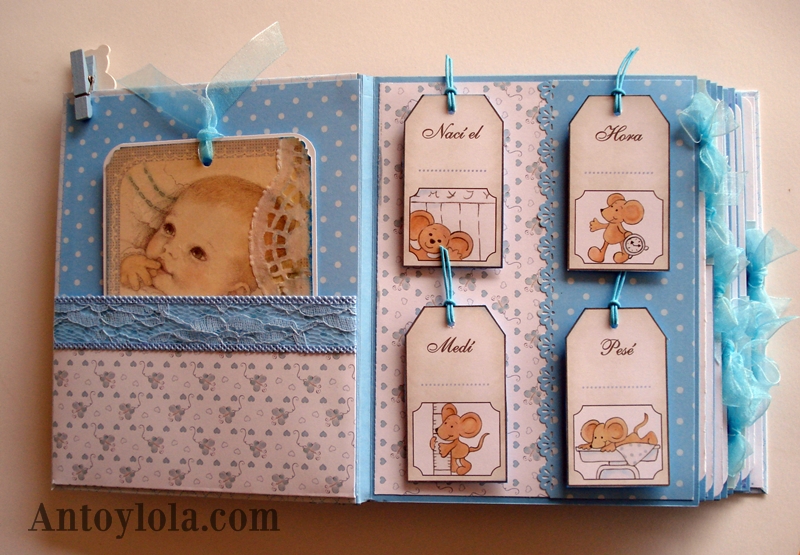 Mini álbum scrap de bebé para Angel