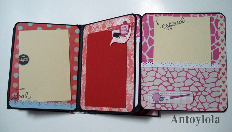 Álbum personalizado para Patricia con detalles decorativos de cosmética